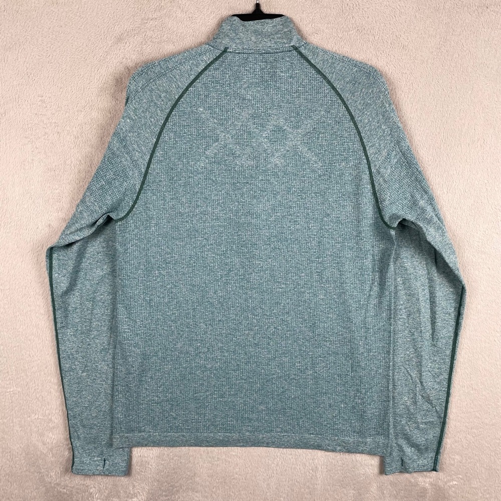 Rhone Quarter Zip Pullover Mens Large Green Celliant Seamless 1/4 Zip Gym Run - Picture 3 of 8
